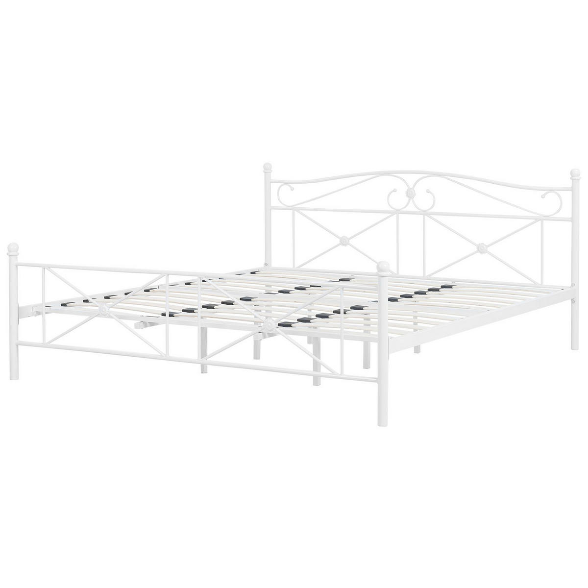 BETT mit Lattenrost 180x200 cm Weiß Rodez - Weiß, Metall (180/200cm) - Beliani