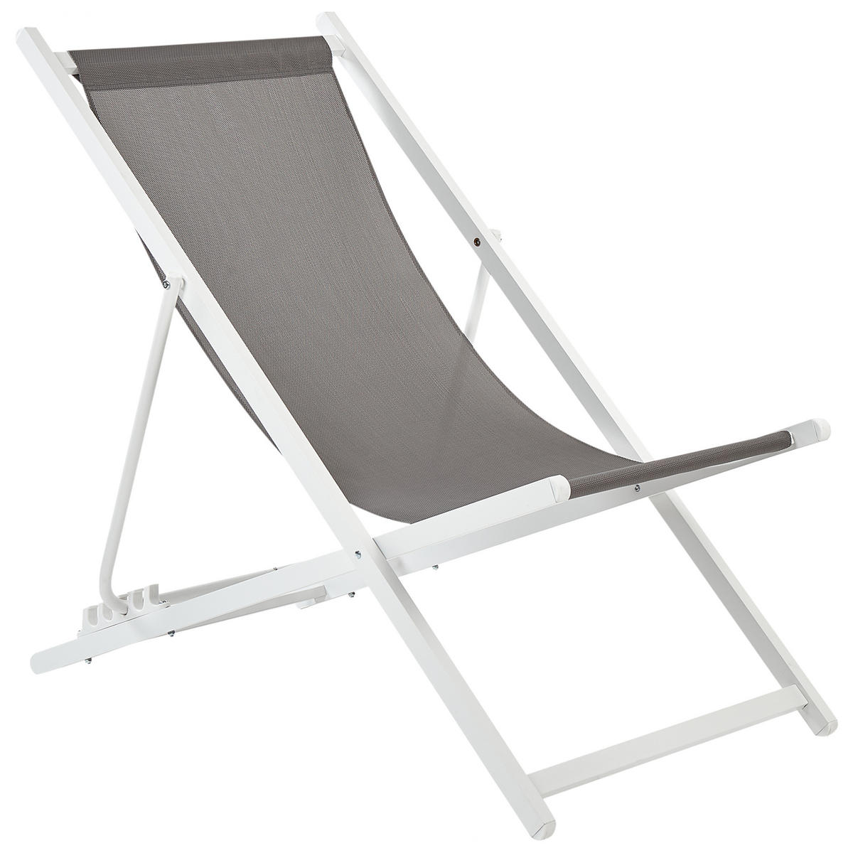 GARTENSTUHL Grau Locri II - Weiß/Grau, Metall (60/79/95cm) - Beliani