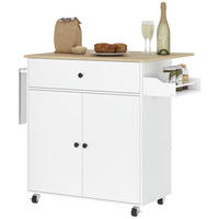 SERVIERWAGEN DE-08727 klappbare Arbeitsplatte & Schrankfach Weiß - Weiß, Holzwerkstoff (42/87/106cm) - ComfortXL