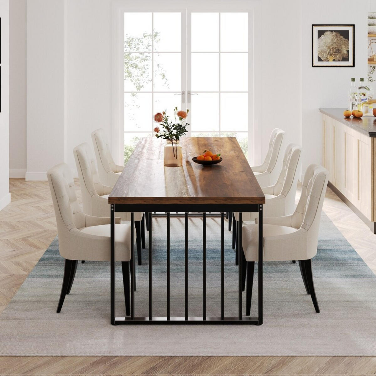 ESSTISCH Modena Holzoptik Braun 200×70 cm - Ahornfarben/Braun, Holzwerkstoff/Metall (60/180/76cm) - Quality Elegance