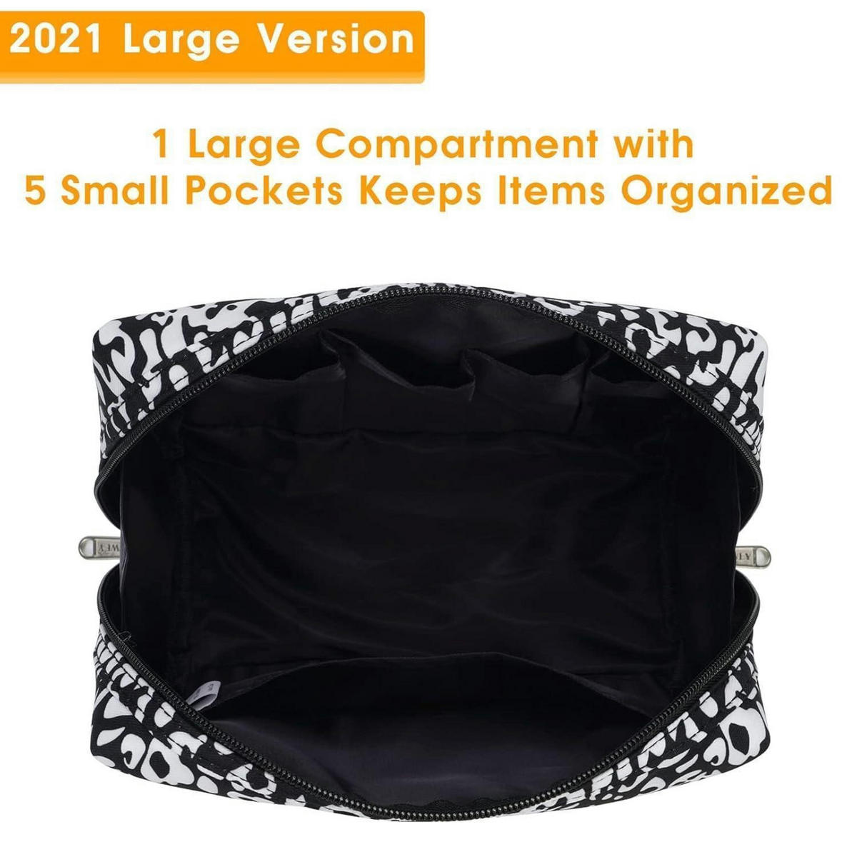 KULTURTASCHE Groß Schwarzer Leopard - Multicolor, Textil (17/9.9/22.9cm)