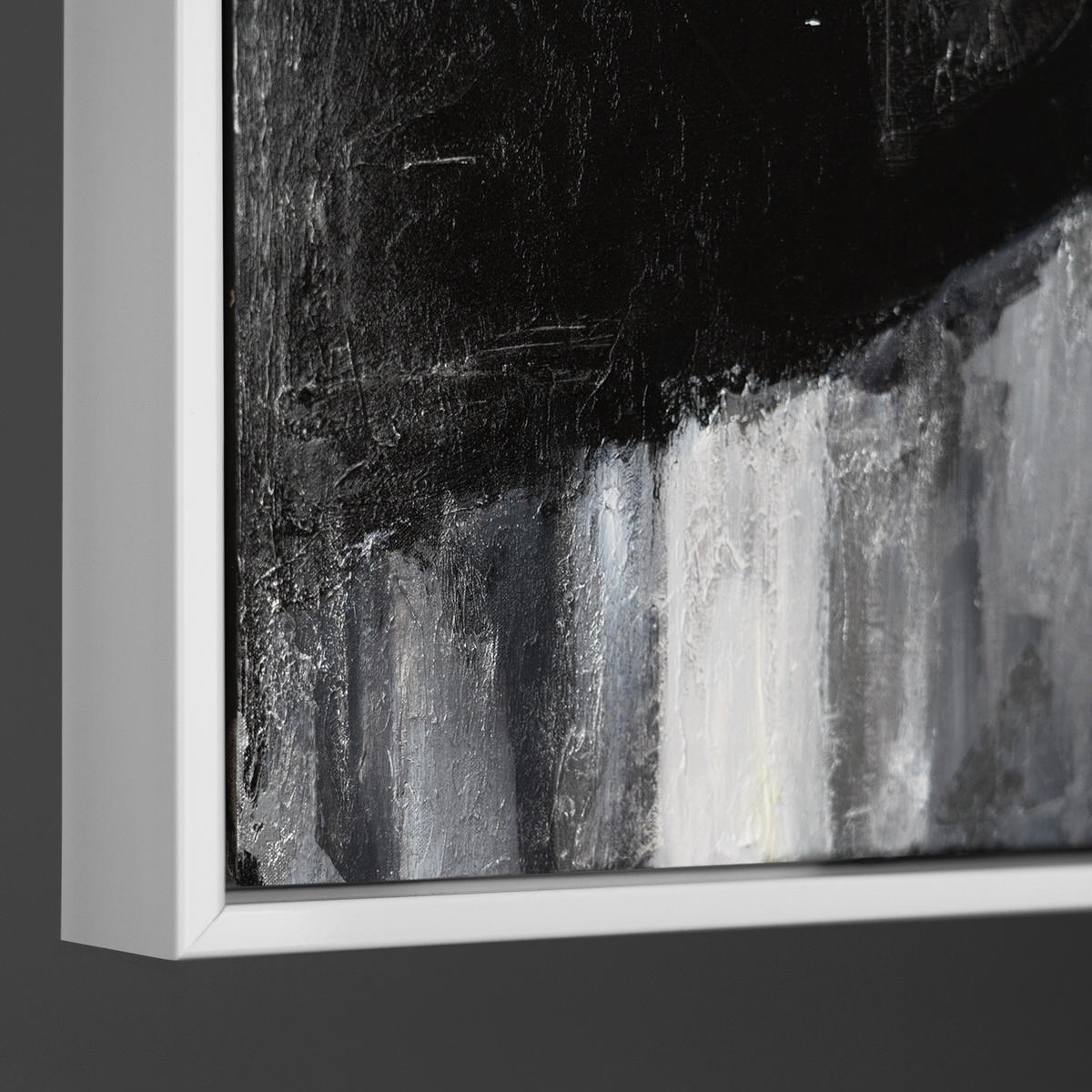 GEMÄLDE Kontrastreiche Reflexionen Schattenfugenrahmen Weiß 140x100 cm - Weiß, Holz (140/100cm) - YS-art gallery