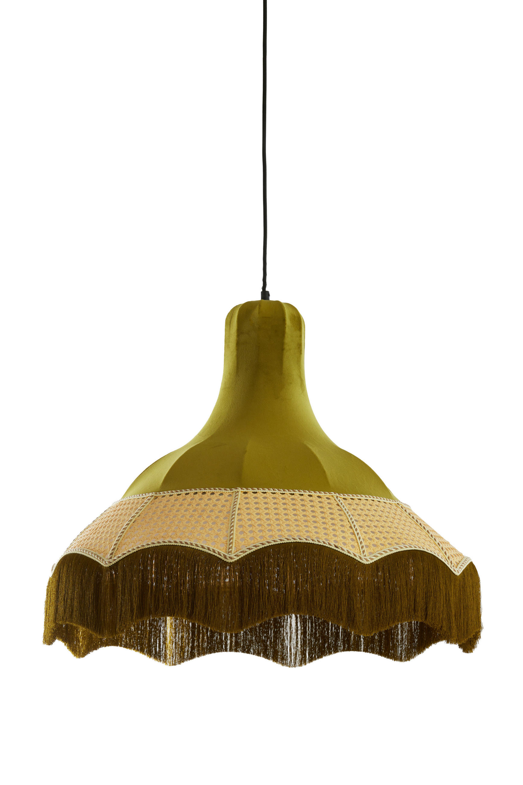 HÄNGELAMPE Mizia Grün Ø60/53 cm - Grün, Textil (60/60/53cm) - Light & Living