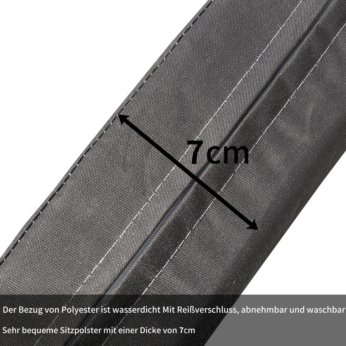 LOUNGESET 4-5 Personen Grau Poly Rattan Mit Abnehmbarem Bezug - Grau, Metall - FLIEKS