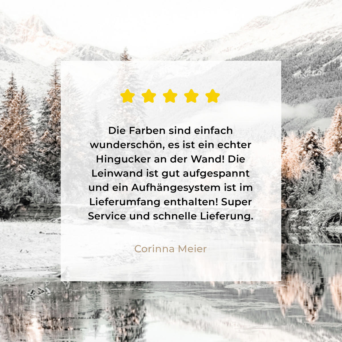 LEINWANDBILD Natur - Winter - Bäume - Berge - Schnee Wanddeko 90x60 cm - Weiß Hochglanz, Textil (90/60cm) - MuchoWow