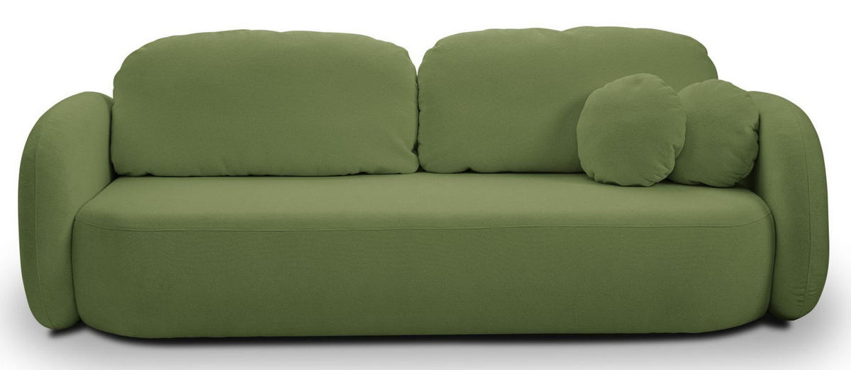 SCHLAFSOFA LIO, Sofa mit Schlaffunktion und Bettkasten, Farbe: Grün, Velourstoff - Grün, Textil (238/86/101cm) - Sepro Meble