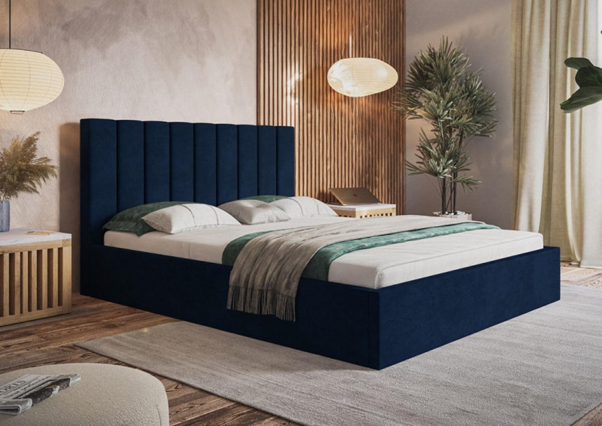 BETT Blau SIM 9 120x200 cm - Blau/Schwarz, Kunststoff/Textil (120/200cm) - Sepro Meble