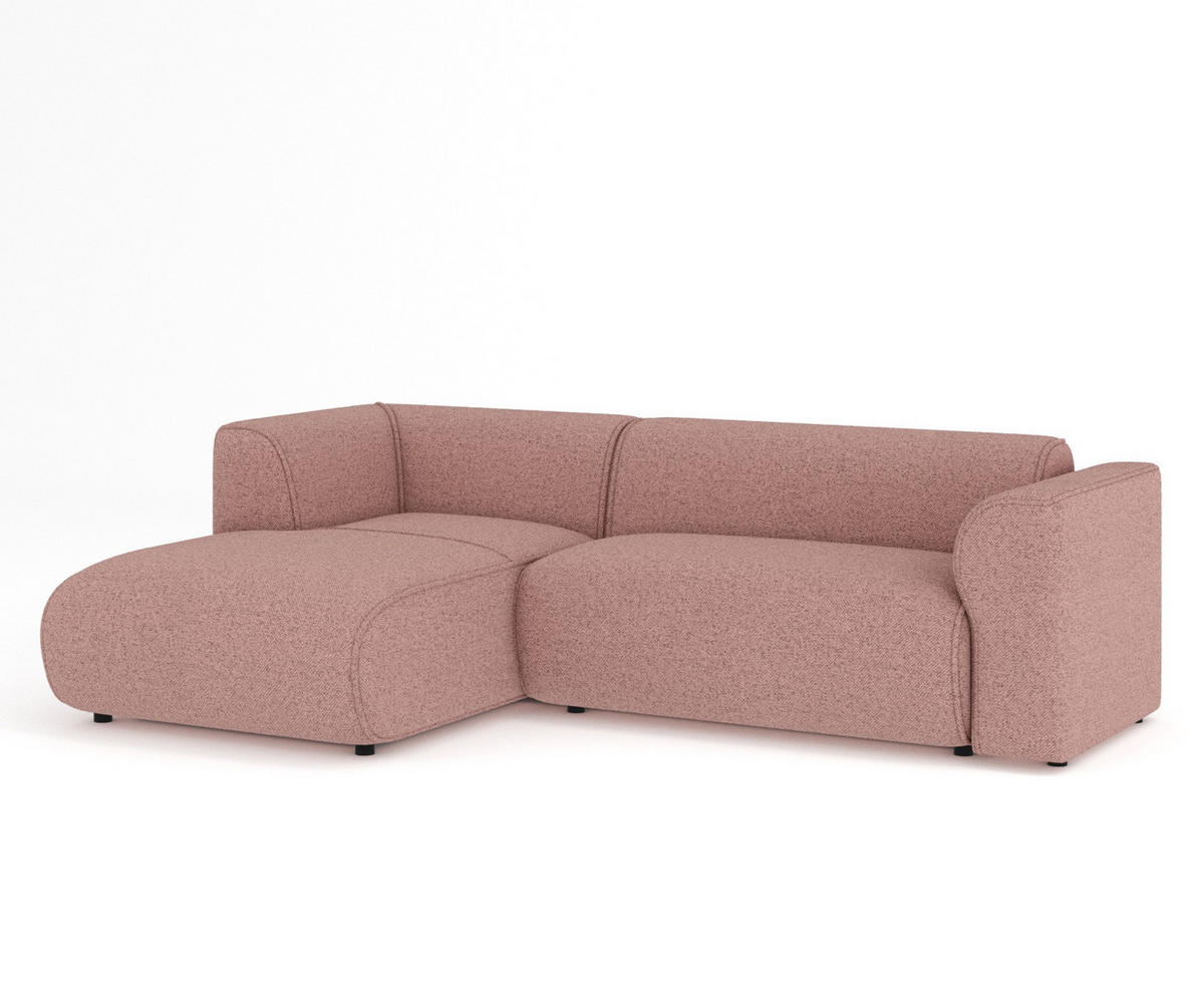 ECKSOFA Melani Rosa Webstoff - Pink/Schwarz, Holz/Holzwerkstoff (253/153cm) - Maison de Reve