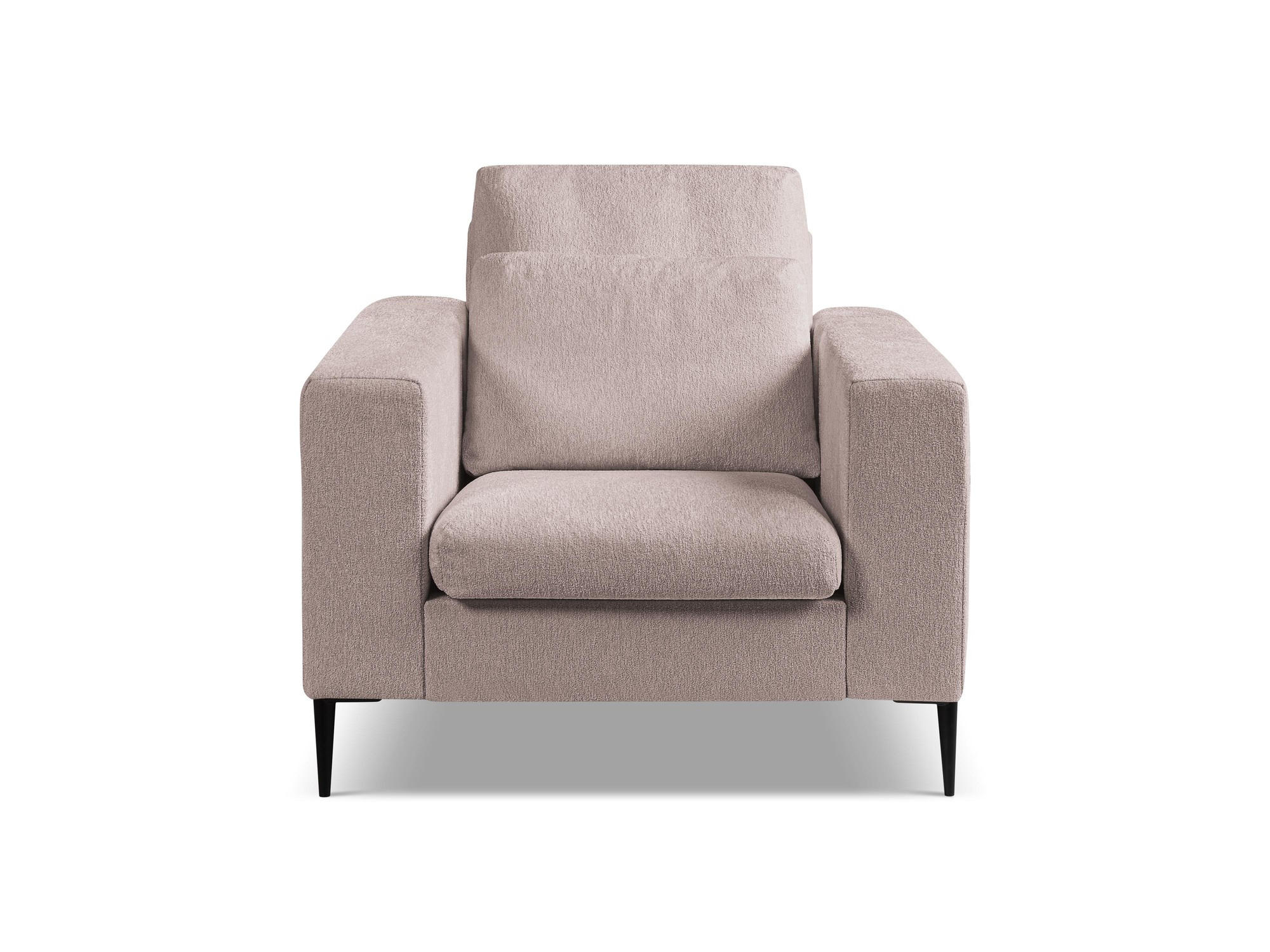 SESSEL Chenille Stoff Pink - Hellrosa/Schwarz, Holzwerkstoff/Textil (93/88/105cm) - Makamii