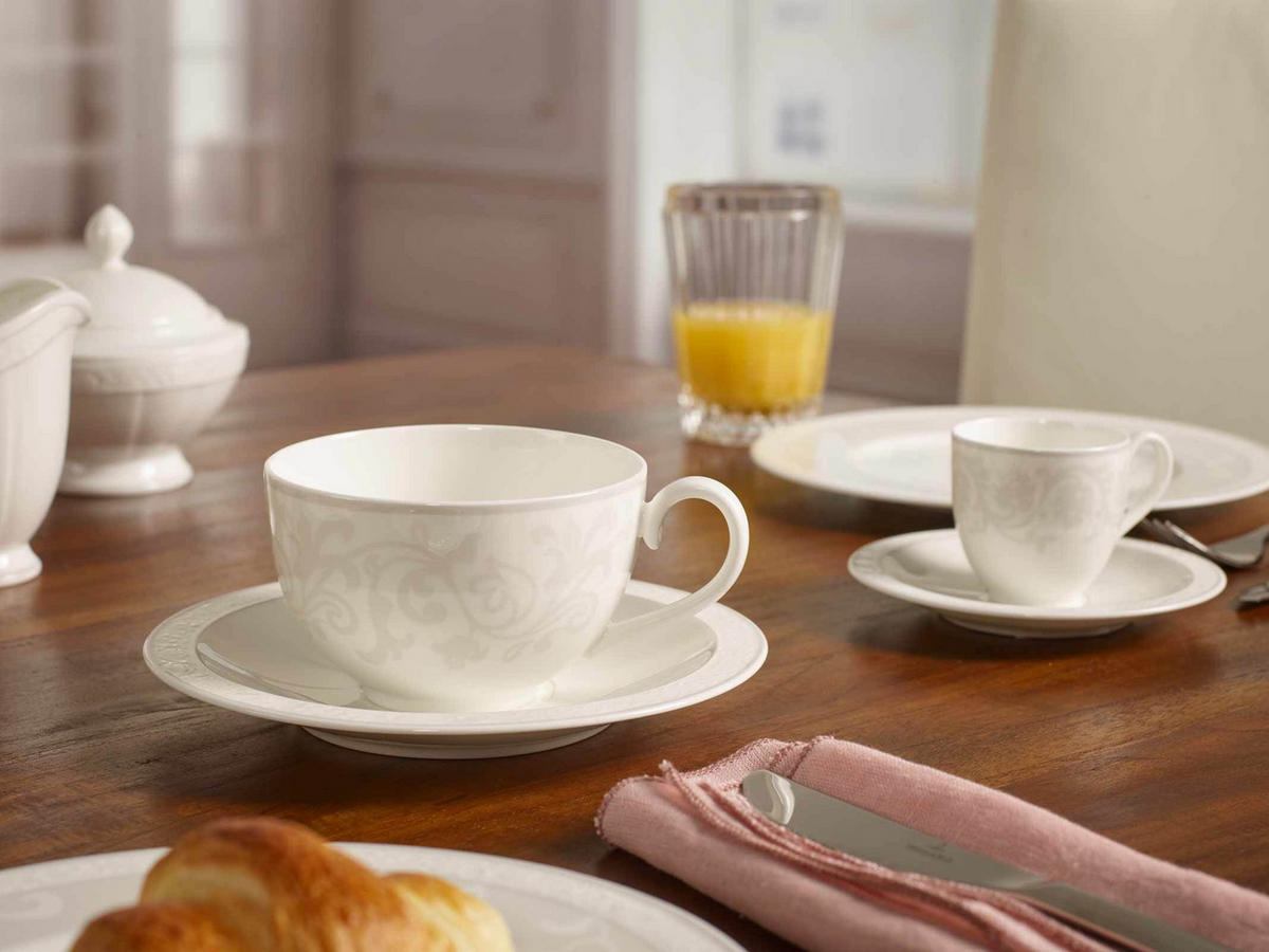 CAPPUCCINOTASSEN MIT UNTERTASSEN Gray Pearl weiß 310 ml 6er Set - Weiß, Keramik (0.31L) - Villeroy & Boch