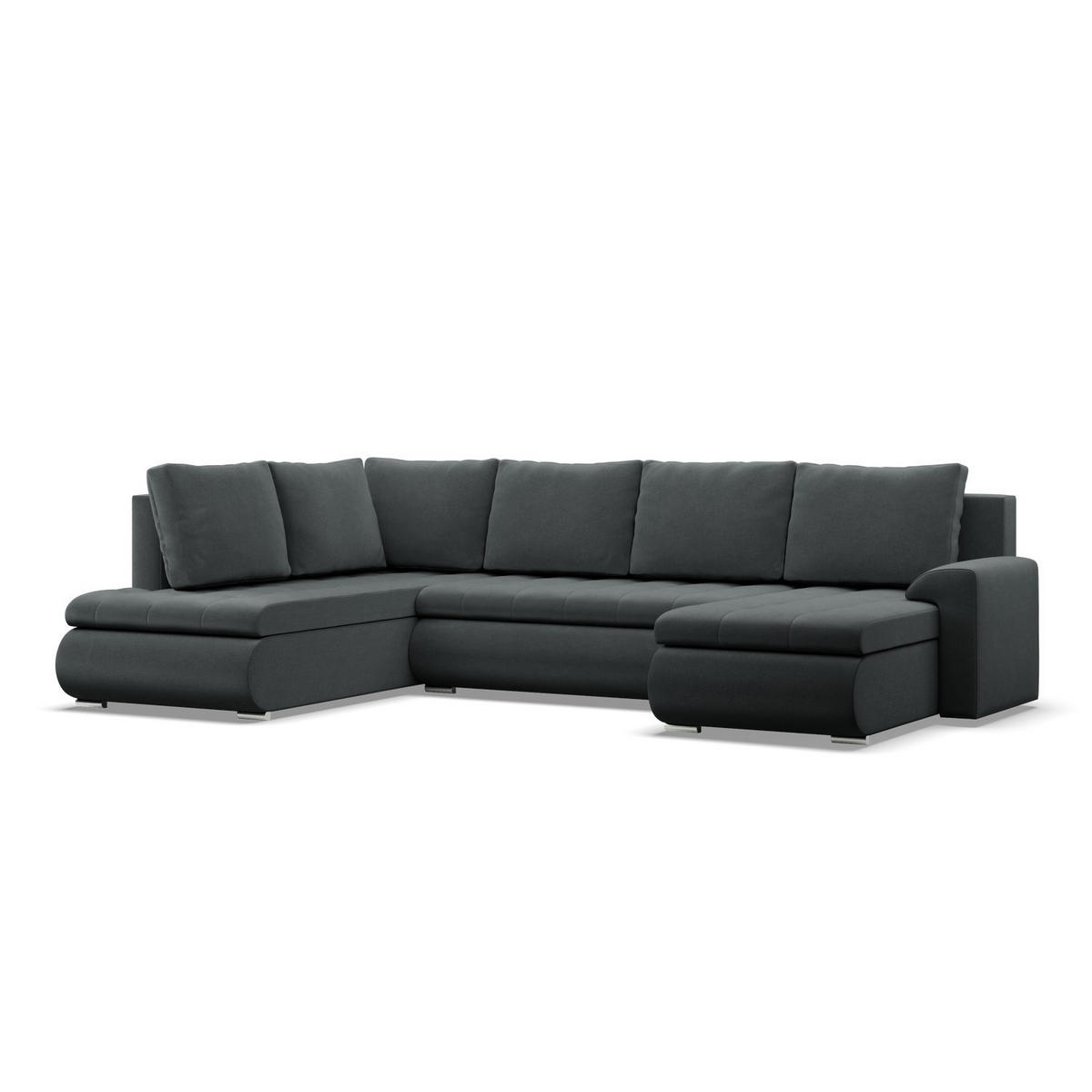 U-SOFA MIT SCHLAFFUNKTION FORESTA, Dunkelgrau - Dunkelgrau, Textil (300/89/200cm)