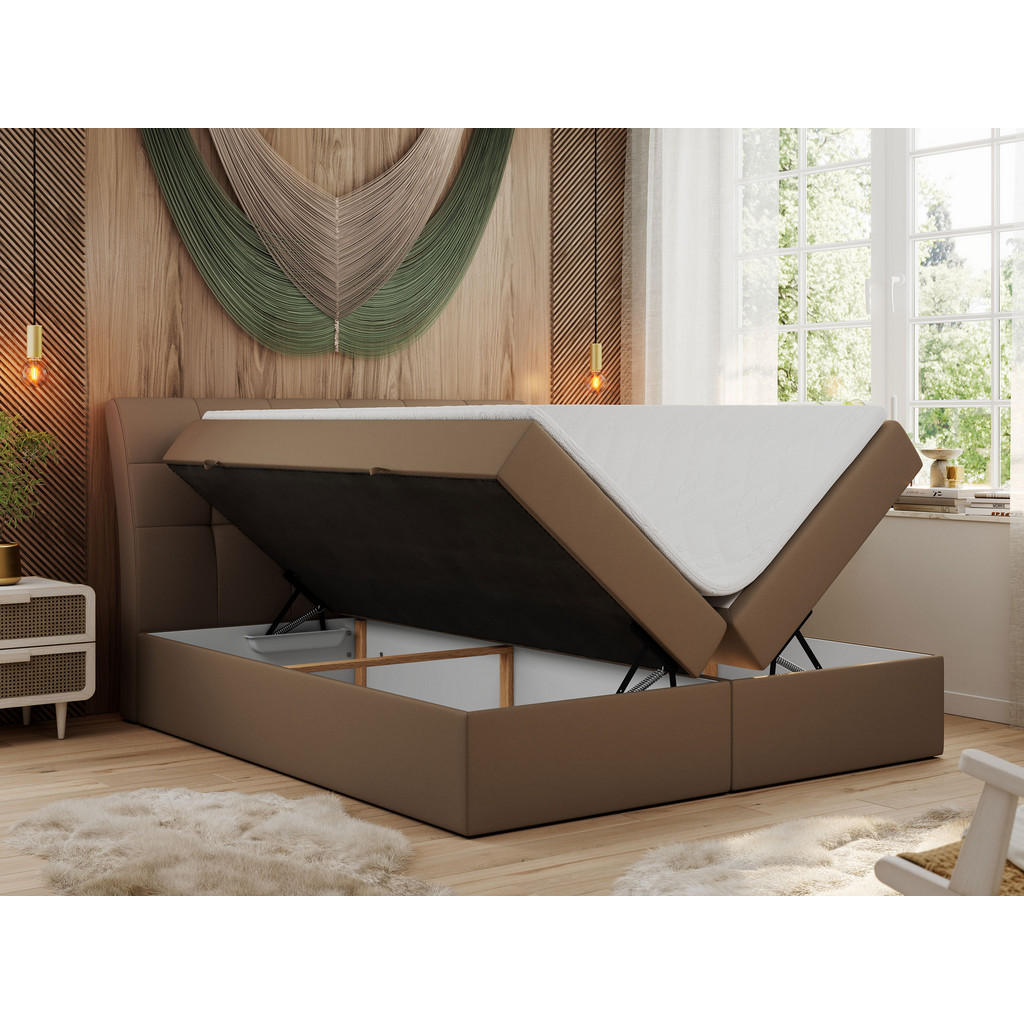 Thumbnail - MKS Boxbett, Braun, Textil, 2-Sitzer, H3, Rechteckig, 160x200 cm, Schlafzimmer, Betten, Boxspringbetten
