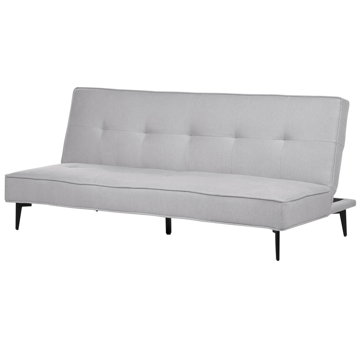 3-SITZER-SCHLAFSOFA hellgrau/schwarz Essvik - Hellgrau/Schwarz, Textil (191/83/90cm) - Beliani