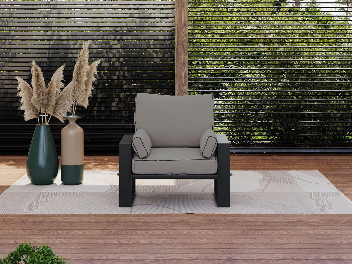 GARTENSESSEL Elba - Grau - Grau, Textil (98/90/87cm) - MKS