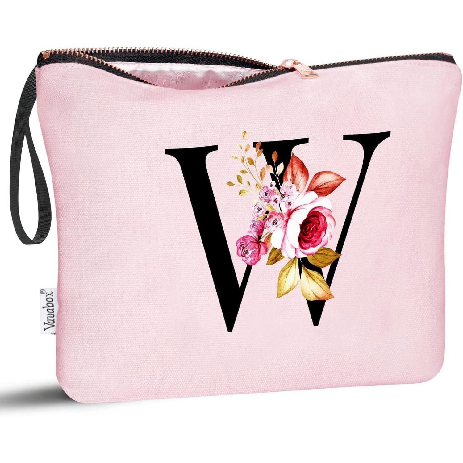 KULTURBEUTEL mit Initialdruck W Pink - Rosa, Textil (5/16/24cm)