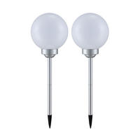 LED AUSSENLEUCHTE Solar Kugel Weiß - Weiß, Kunststoff (20/20/62cm)