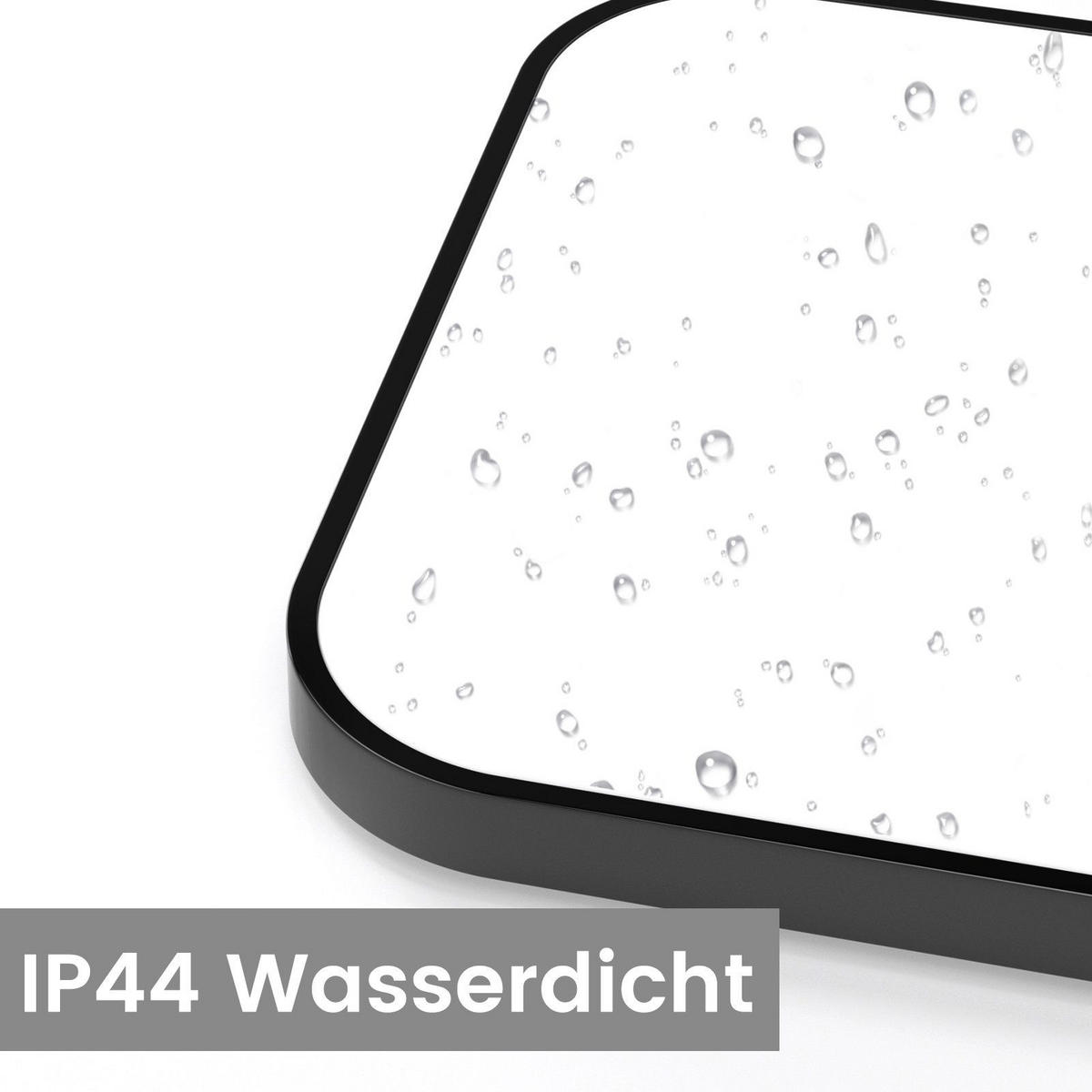LED-DECKENLEUCHTE Leipzig 3000K-Warmweiß 27/27/3 cm - Schwarz, Kunststoff (27/27/3cm) - Nettlife