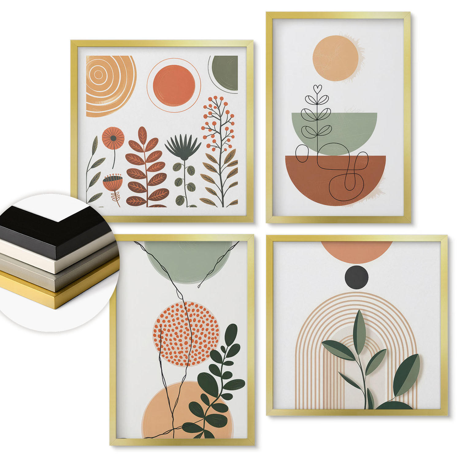 ArtPrintCave Wandbilder Gold 50x50 cm