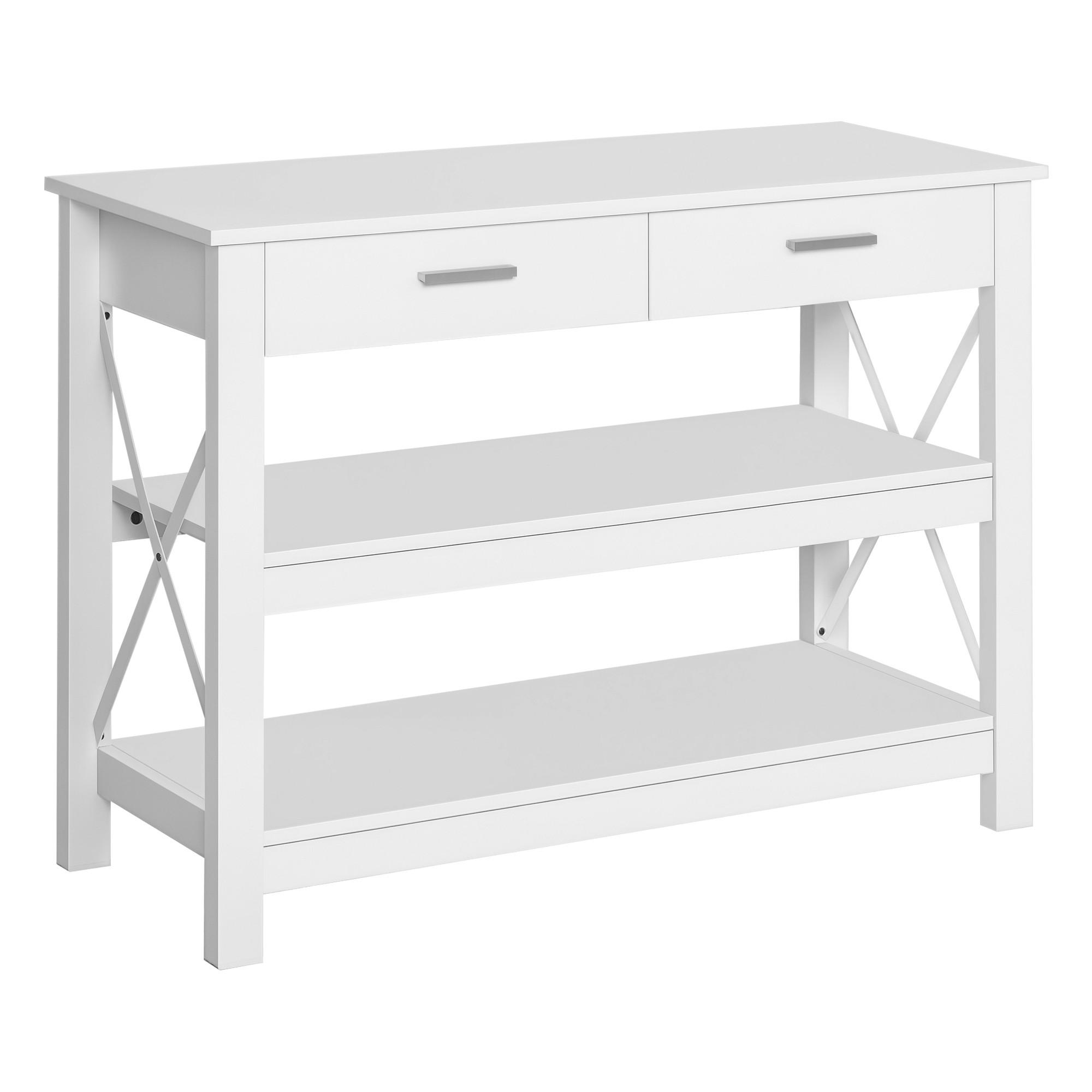 KONSOLENTISCH Weiß MDF Metall 1 Stück - Weiß, Metall (105/40/76cm) - GiPP