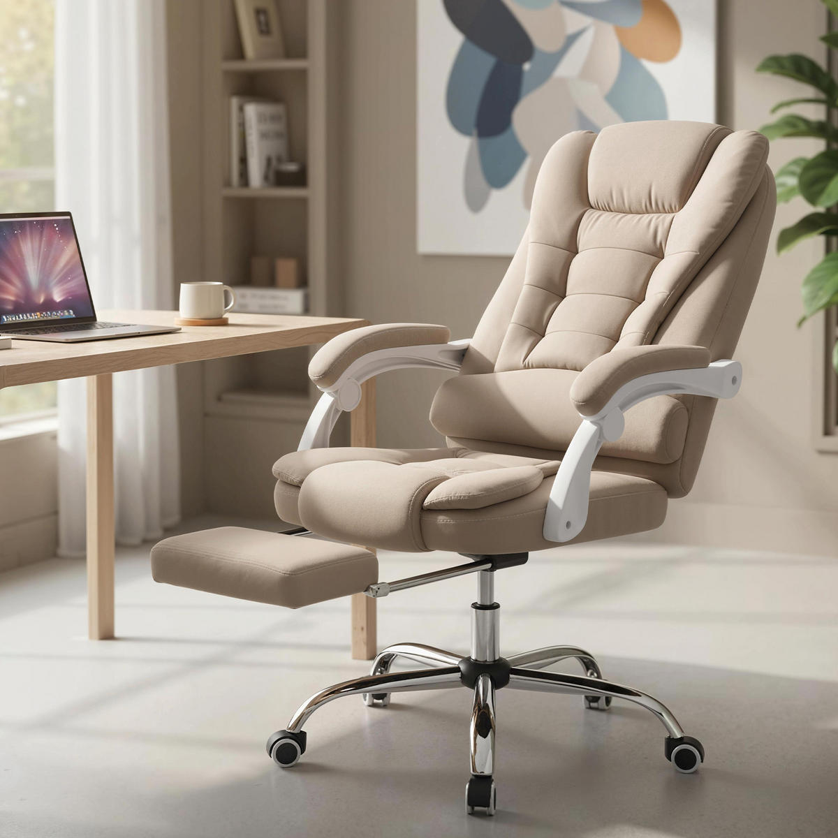 CHEFSESSEL DE-11835 Massage & Heizung Beige - Beige, Textil (70/119/65cm) - ComfortXL