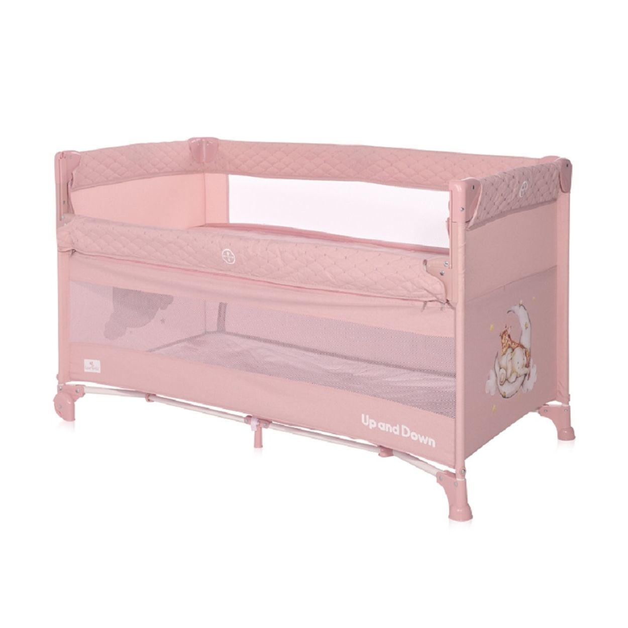 REISEBETT Up´n Down rosa Öffnung, 2 Ebenen, Tragetasche, mit Rädern - Rosa, Kunststoff (65/125cm) - Lorelli