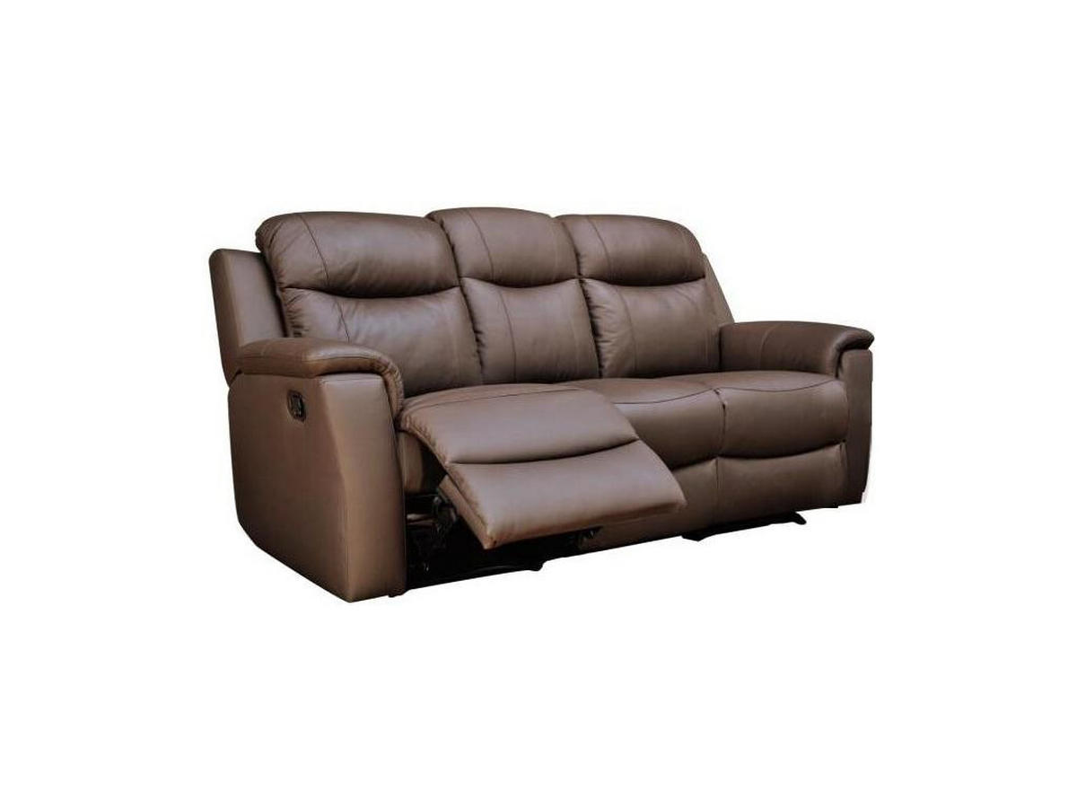 SOFAGARNITUR mit Relaxfunktion - 4 -Sitzer - Leder - braun - EVASION - Braun, Leder (205/100/96cm) - Vente-Unique
