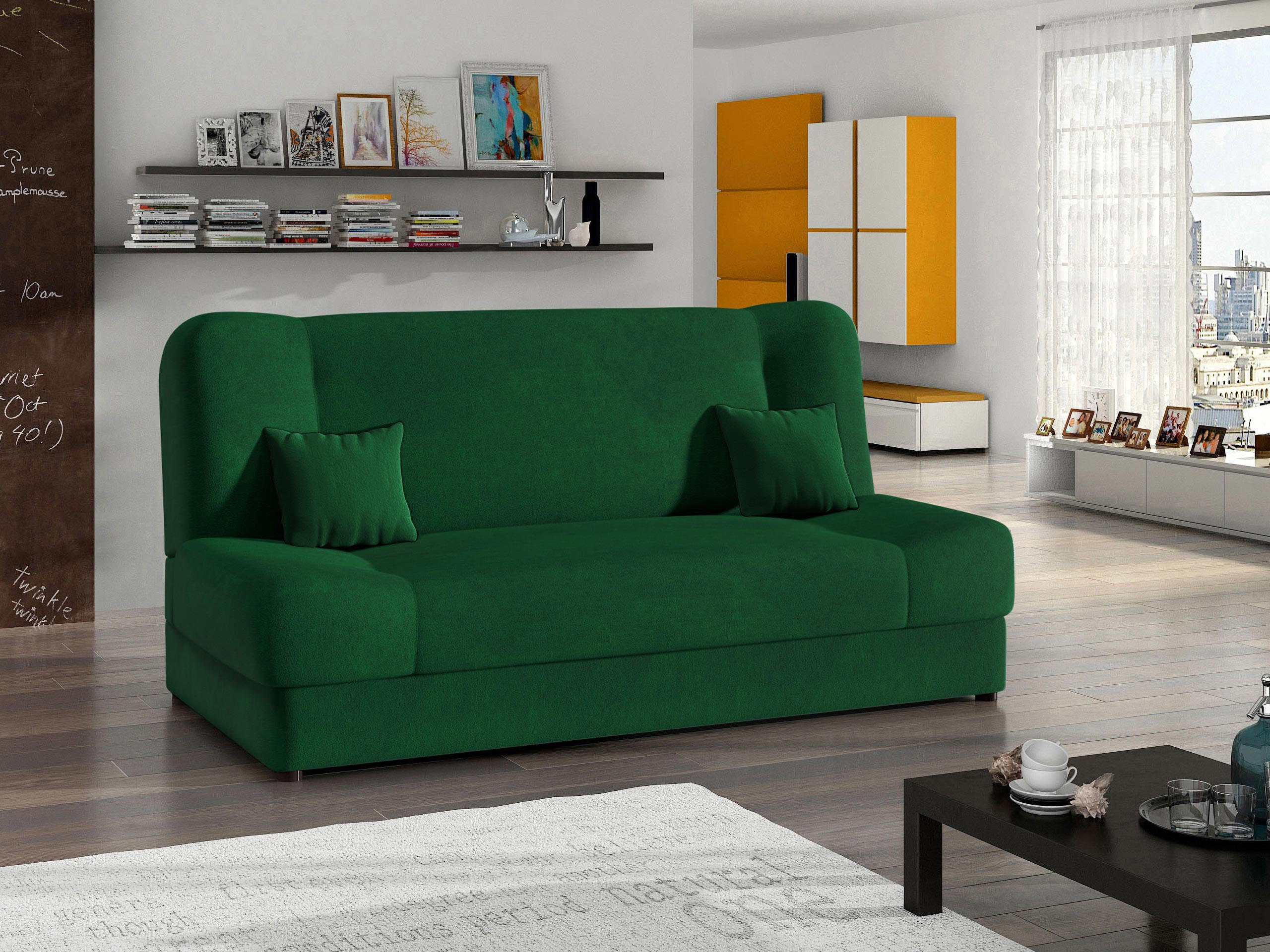 SCHLAFSOFA Jonas - Waldgrün, Holz/Textil (195/86/87cm) - MIRJAN24