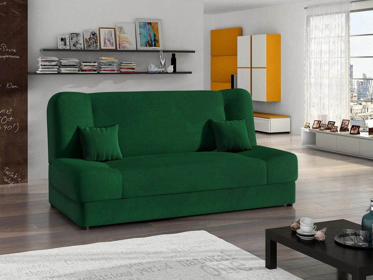 SCHLAFSOFA Jonas - Waldgrün, Holz/Textil (195/86/87cm) - MIRJAN24