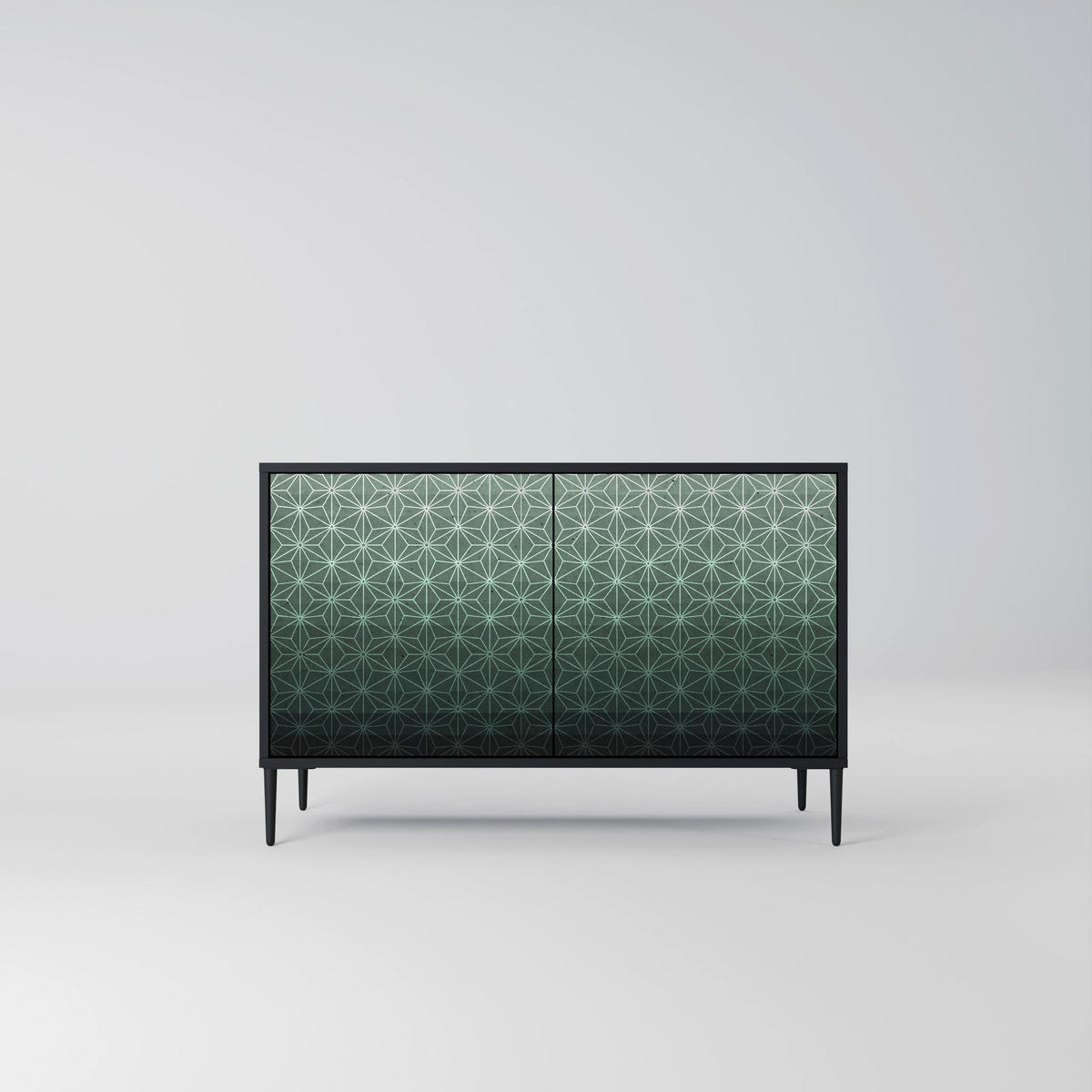 SIDEBOARD ORNAMENTAL GLIMMER, Eicheneffekt, 111x42x77,5 cm, 2 Türen - Eichefarben/Buchefarben, Holzwerkstoff/Buchenholz (111/77.5/42cm) - SpaceRebels