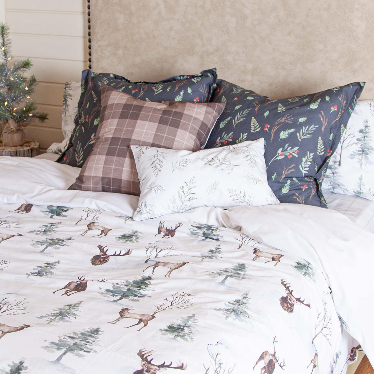 KISSENBEZUG mystical winter 60x60 cm mehrfarbig - Multicolor, Textil (60/60cm) - Happy Friday