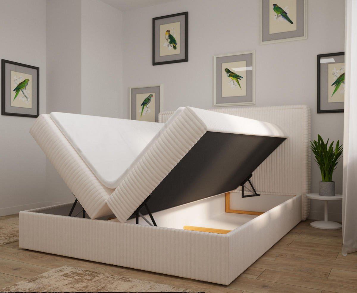 KONTINENTALBETT - Boxspringbett 180 x 200 - 04 Ambience 02 - Creme - Creme, Holzwerkstoff/Textil (180/200cm) - Möblo