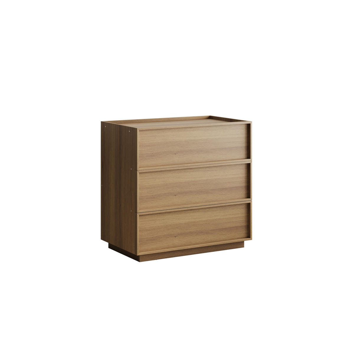 KOMMODE 80/78/48 cm Eichefarben aus MDF und Spanplatte mit 3 Schubladen - Nussbaumfarben, Holzwerkstoff (48/78/80cm) - OKMYHOME