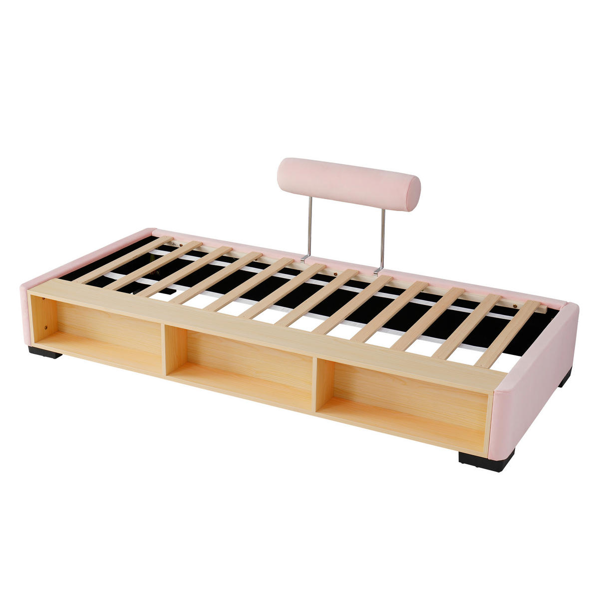 POLSTERBETT 90/200 cm DE-32711 mit LED-Seitenregal Rosa - Pink, Holzwerkstoff (90/200cm) - ComfortXL