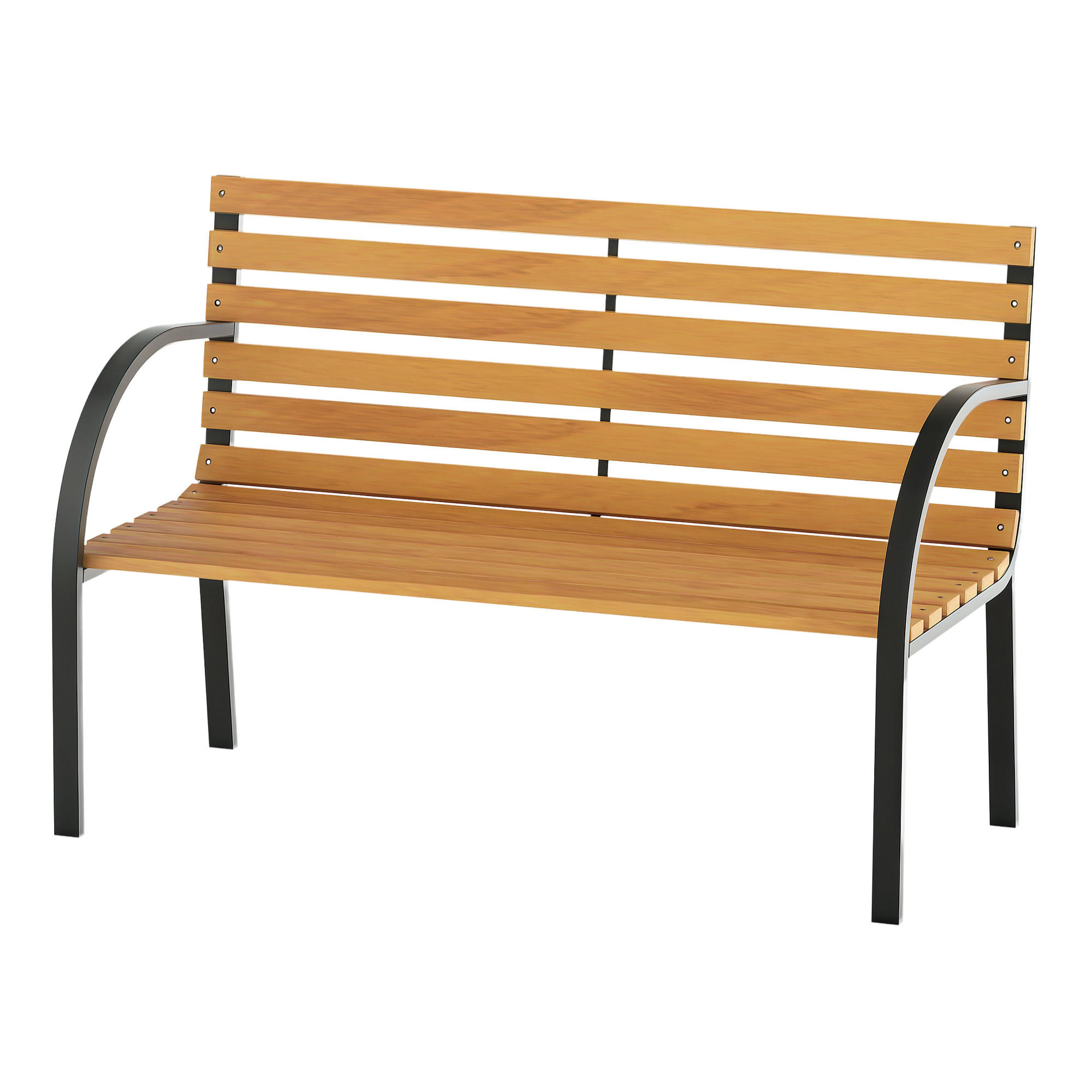 GARTENBANK DE-17799 Natur/Schwarz - Braun, Holz (122/83/60cm) - ComfortXL