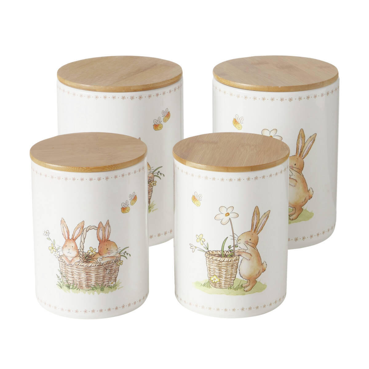 KÜCHENBEHÄLTER Charmy 2er-Set - Multicolor/Weiß, Keramik (14/19/14cm) - Boltze Home