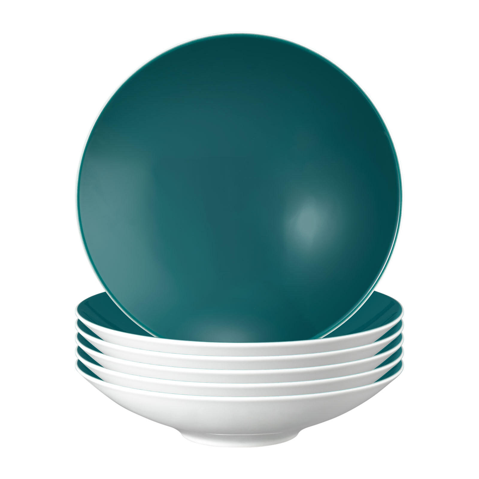 PASTA- / SUPPENTELLER Life Fashion Trendy Petrol ø 23,3 cm 6er Set - Petrol, Keramik (23.3cm) - Seltmann Weiden