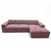 ECKSOFA L Form Corlu Rosa 310/165/78 cm – stilvolle kleine Eckcouch Rechts - Schwarz/Rosa, Kunststoff/Textil (165/310cm) - AX Living