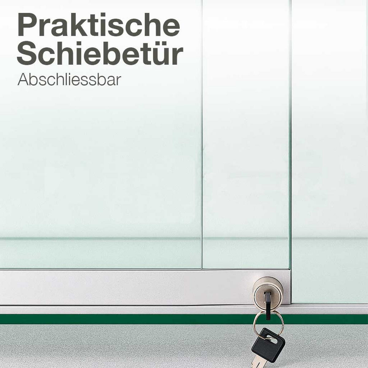 KUNSTVITRINE 36/125/37 cm mit Schiebetür & Schloss - Transparent, Glas (100/37/36cm) - K-Möbel