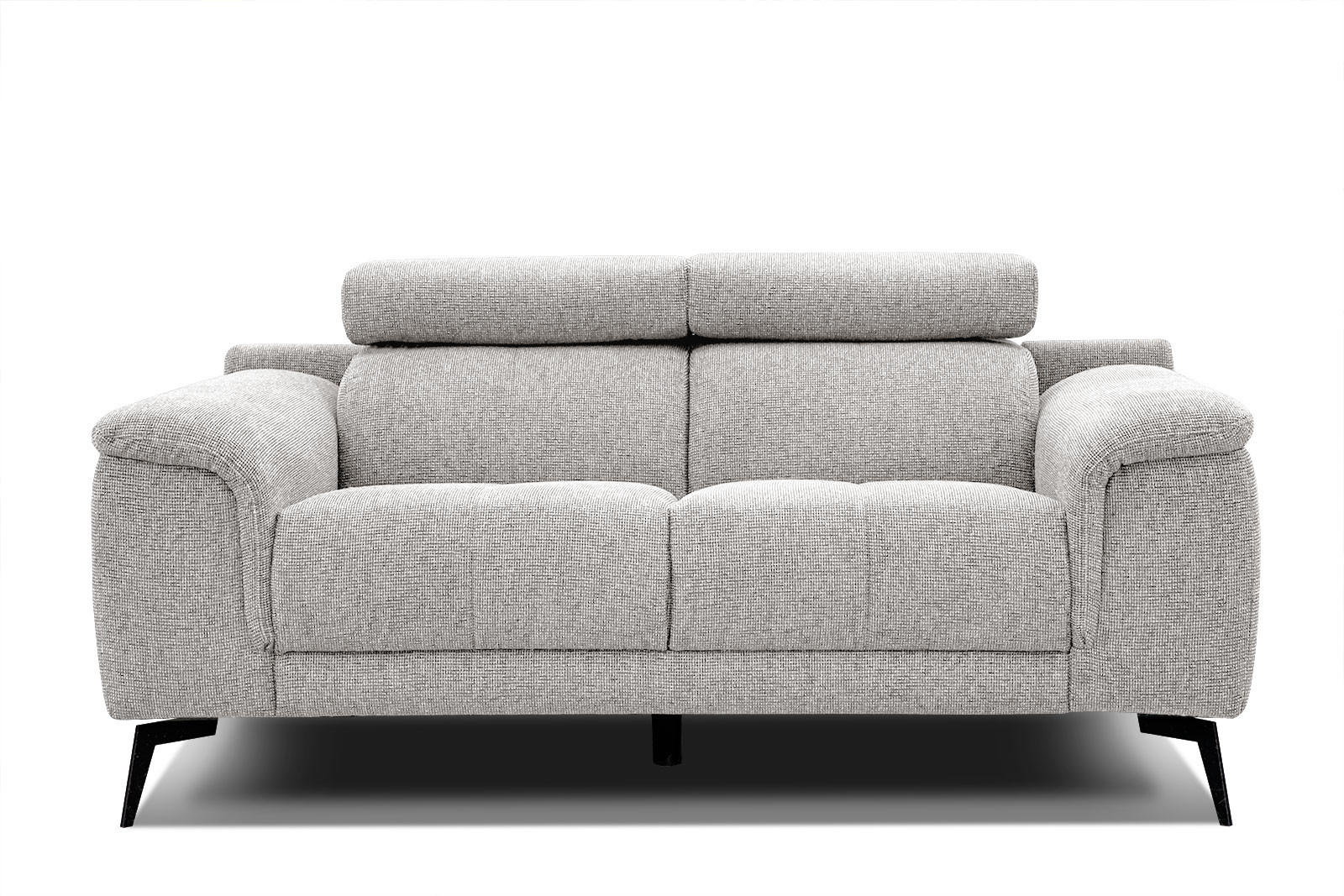 SOFA FIERO 2-Sitzer, hellgrau - Hellgrau/Schwarz, Holzwerkstoff/Textil (170/82/103cm) - Courtois Laville