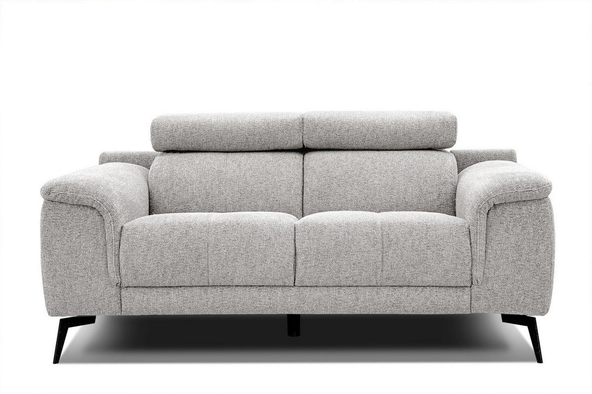 SOFA FIERO 2-Sitzer, hellgrau - Hellgrau/Schwarz, Holzwerkstoff/Textil (170/82/103cm) - Courtois Laville