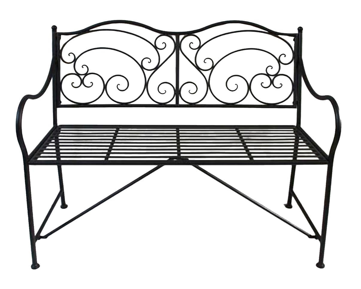 GARTENBANK Rupert Terrassenbank - Schwarz, Metall (106/92/43cm) - DELUKE