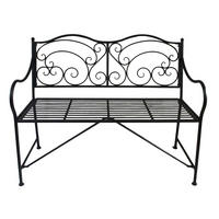 GARTENBANK Rupert Terrassenbank - Schwarz, Metall (106/92/43cm) - DELUKE