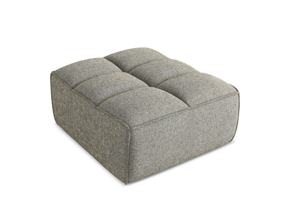 POUF Strukturstoff Stoff Beige - Beige/Schwarz, Kunststoff/Textil (80/43/93cm) - Makamii
