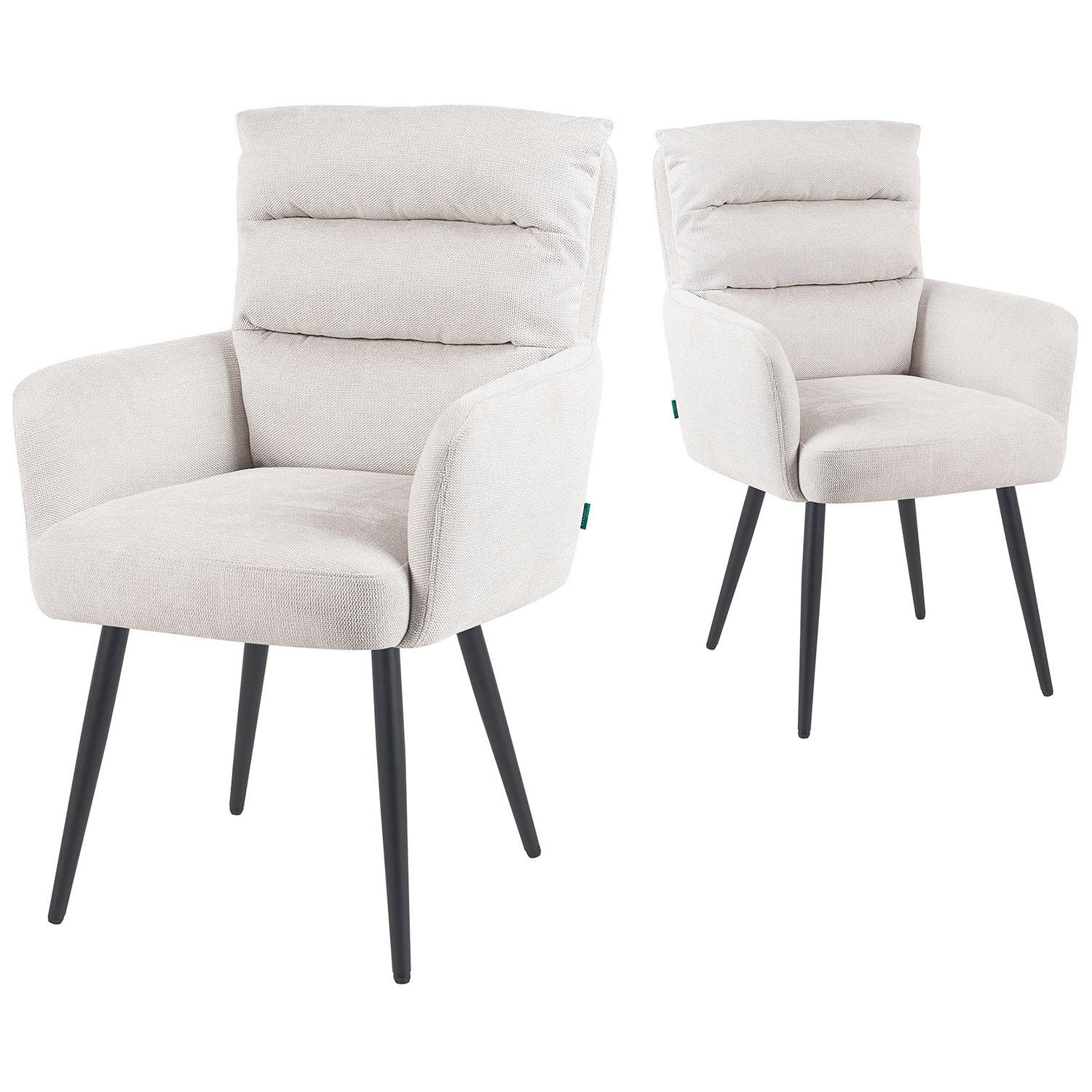 ESSZIMMERSTUHL Mika-Yann - Creme/Schwarz, Textil/Metall (59/94/66cm) - DUBI Möbel