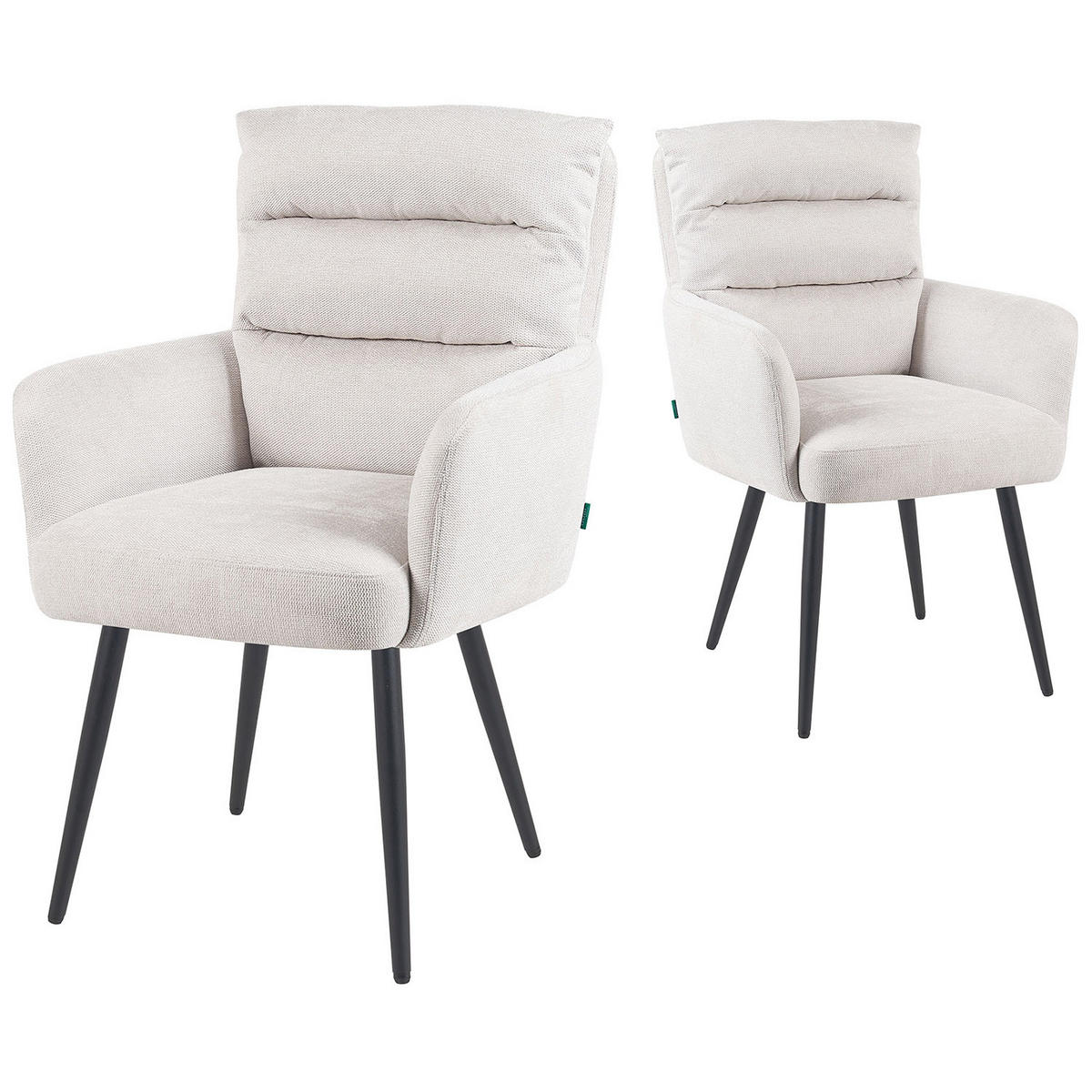 ESSZIMMERSTUHL Mika-Yann - Creme/Schwarz, Textil/Metall (59/94/66cm) - DUBI Möbel
