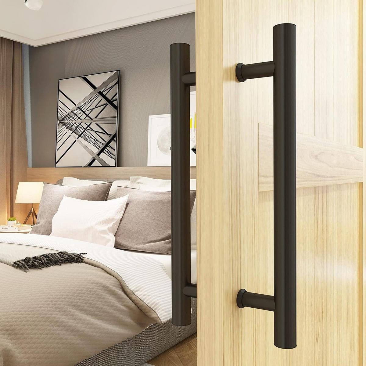 SCHIEBETÜRGRIFF H-Form Schwarz 600 mm Lochabstand 400 mm Beidseitig - Schwarz, Metall (40/40/60cm)