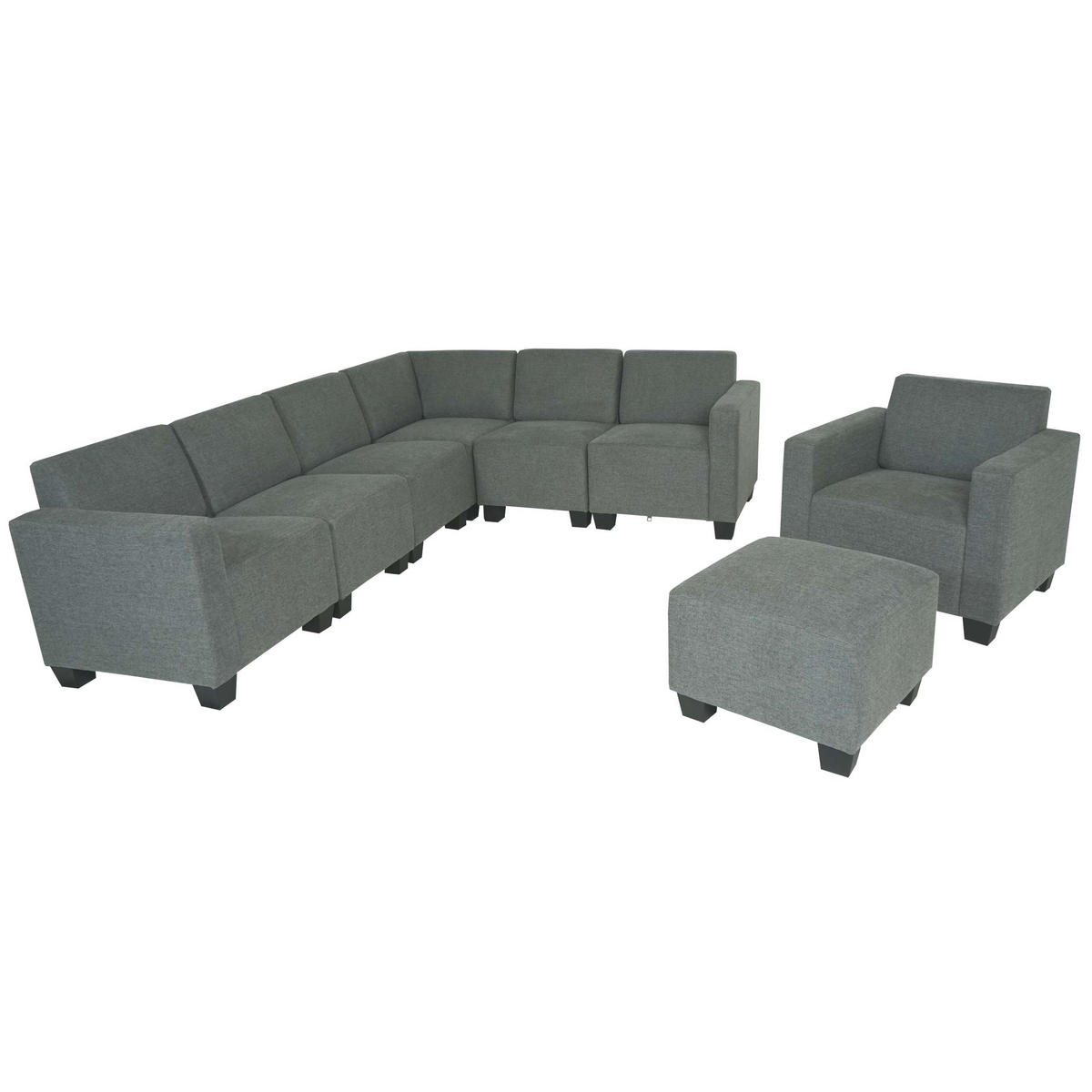 SOFA-SYSTEM LYON Grau Garnitur 6-2 - Grau, Textil (288/76/216cm) - MCW
