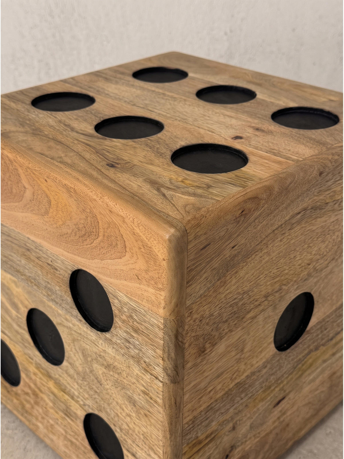 SITZHOCKER SINTRA, Mango Massivholz, 41 x 41 x 41 cm - Braun, Holz (41/41/41cm) - KADIMA DESIGN