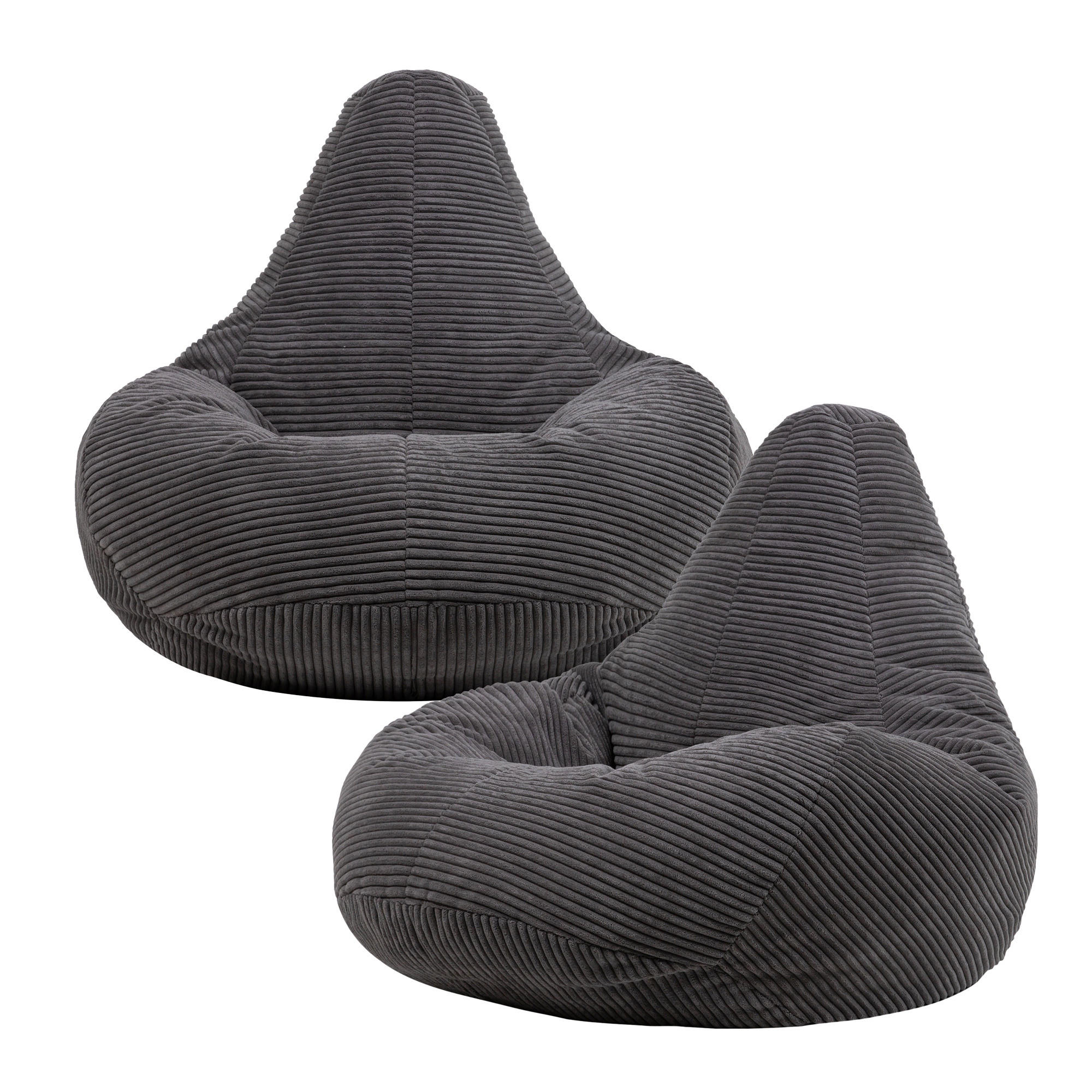 SITZSACK Sessel aus Cord 2-tlg. - Dunkelgrau, Kunststoff (90/73/73cm) - icon
