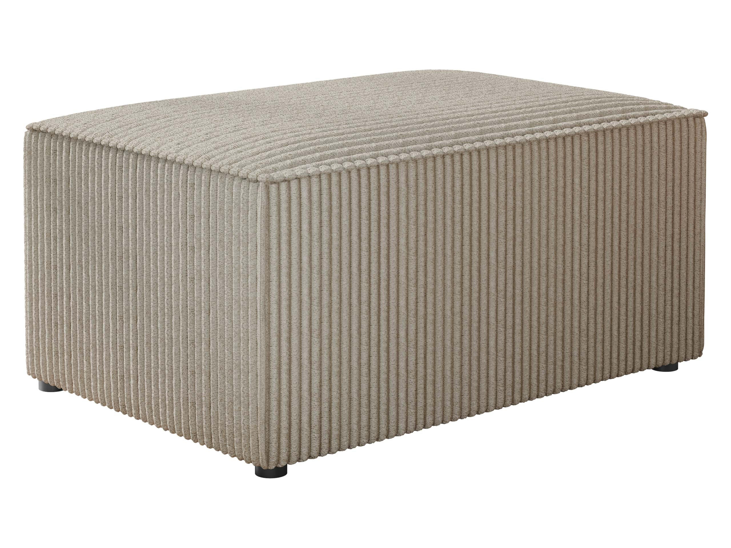 POLSTERHOCKER Karl Cord - Hellbraun/Schwarz, Holz/Kunststoff (60/38/45cm) - MIRJAN24